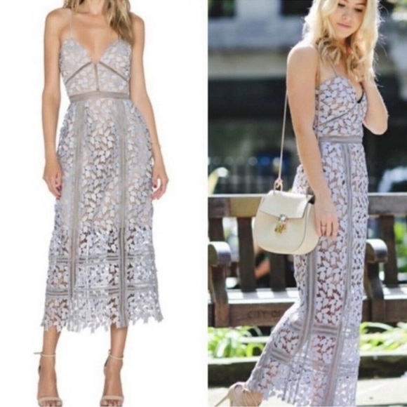 Anthropologie Elliatt Tingle Lace Overlay Midi Dress - Picture 2 of 8